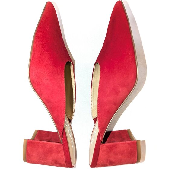 Franco Sarto	| Tamera Crimson Red Suede Mule Heel | Size 6.5 - Picture 9 of 15